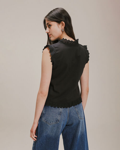 Blusa Eyelets Botones